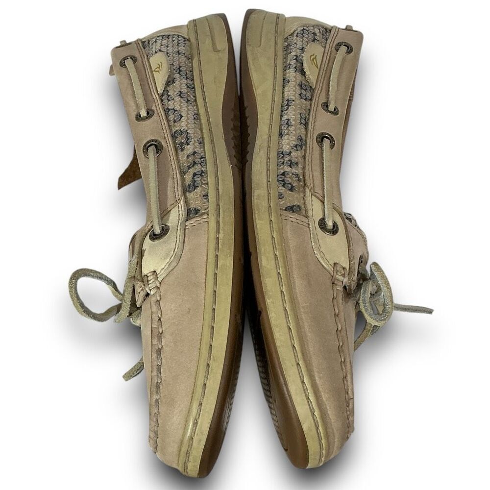 Sperry 1172 Topsider Top-Sider Angelfish Leopard Print Sequin Slip On Boat Shoes - Picture 3 of 10
